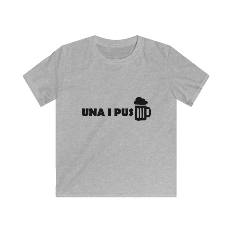 Camiseta infantil Softstyle - Gris deportivo - Una i pus