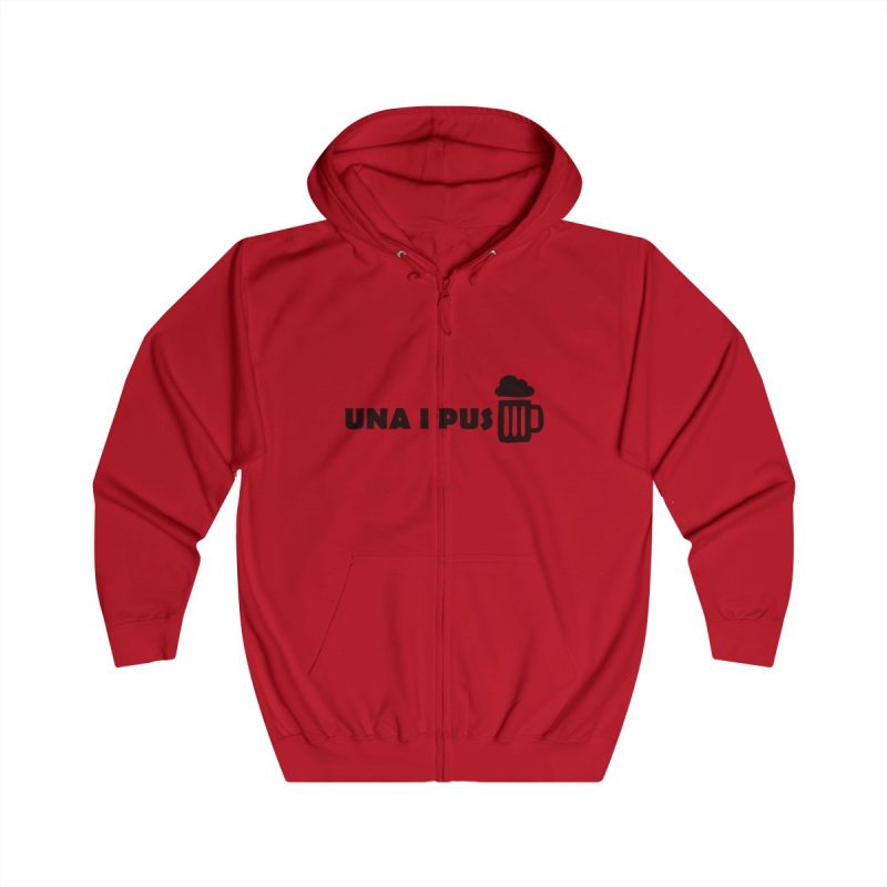 Sudadera con capucha y cremallera - Rojo fuego - Una i pus