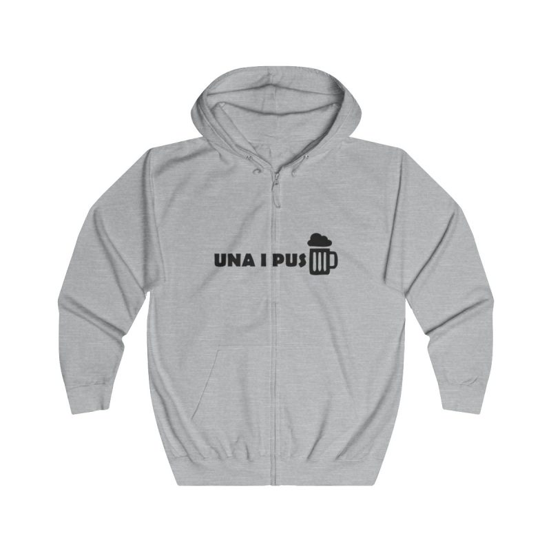 Sudadera con capucha y cremallera - Gris jaspeado claro - Una i pus