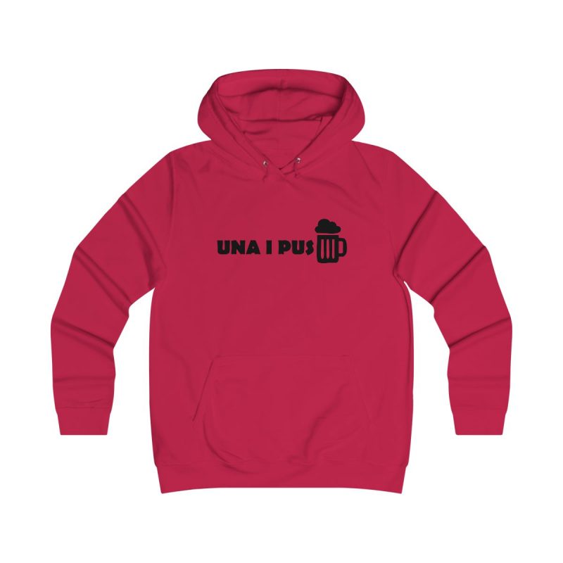Sudadera universitaria mujer - Rojo fuego - Una i pus