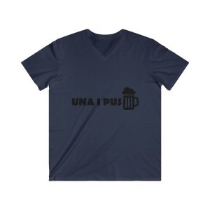 Camiseta hombre entallada cuello de pico - Azul marino - Una i pus
