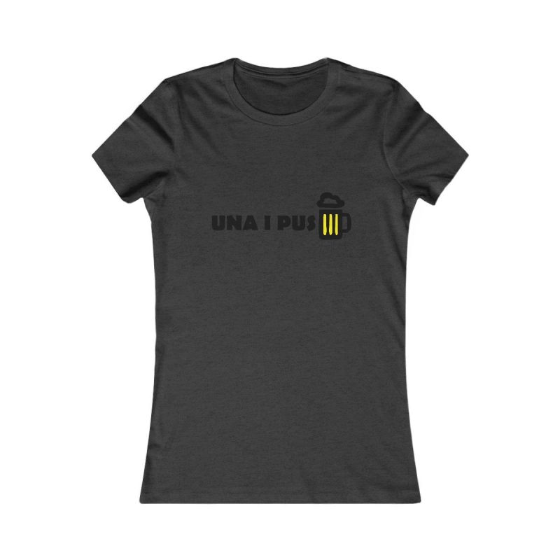 Camiseta mujer Favorite - Gris antracita jaspeado - Camiseta «Una i pus» cervessa