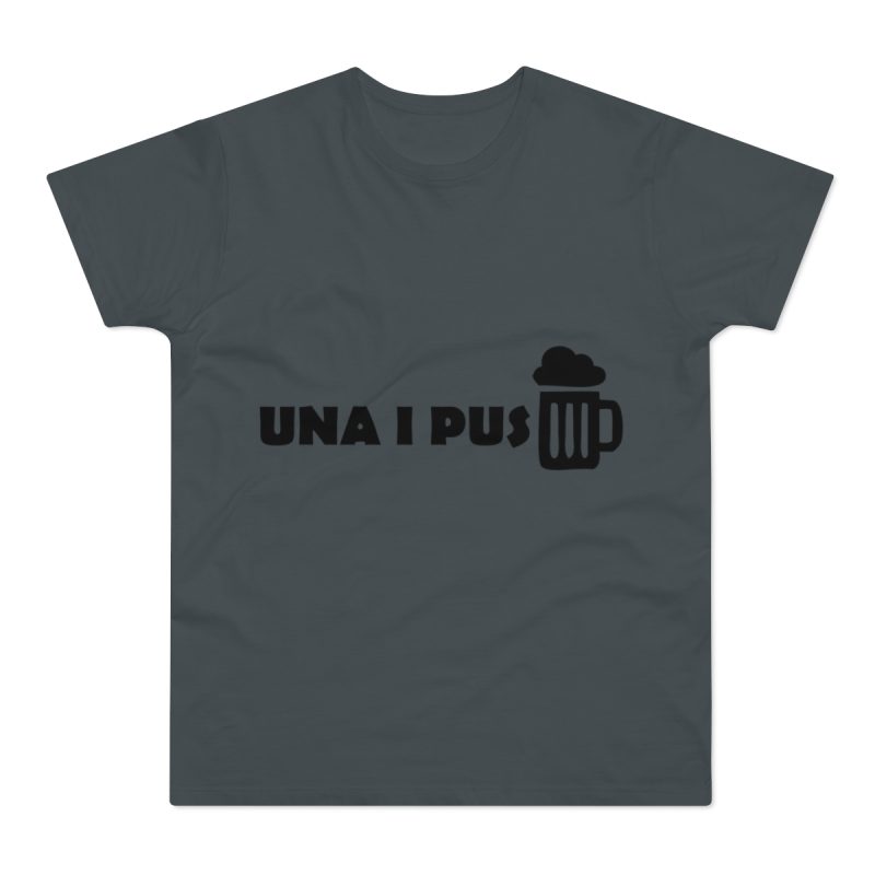 Camiseta hombre punto liso - Gris oscuro - Una i pus Camiseta hombre punto liso - Gris oscuro - Una i pus