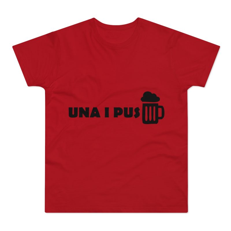 Camiseta hombre punto liso - Rojo - Una i pus