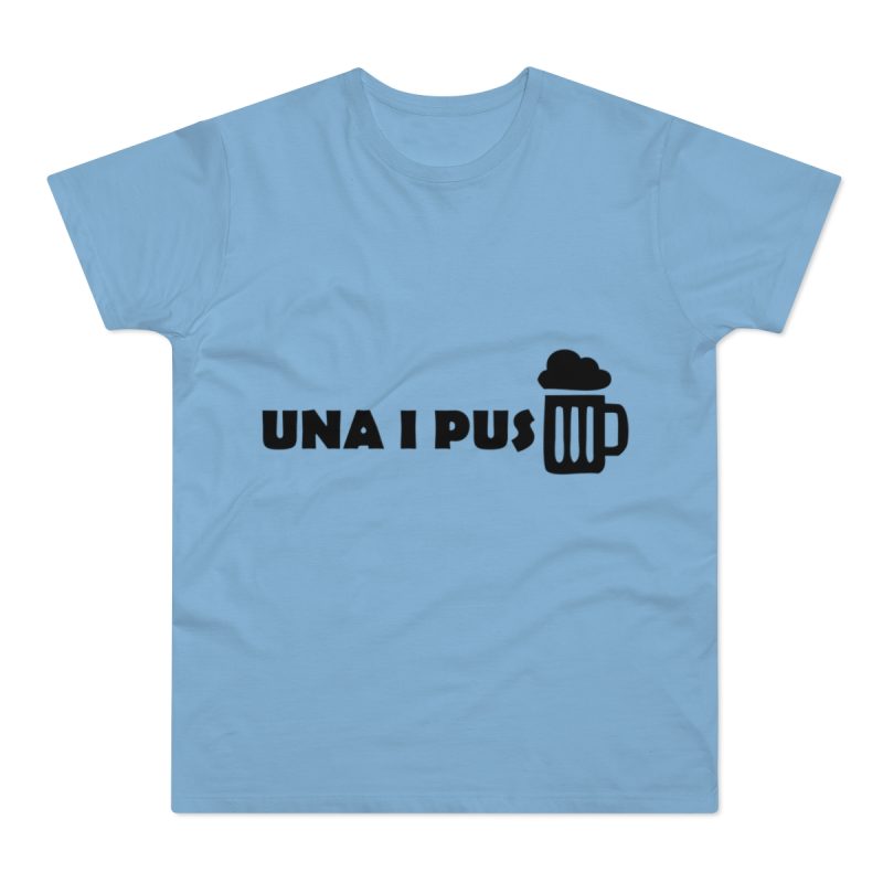 Camiseta hombre punto liso - Azul cielo - Una i pus