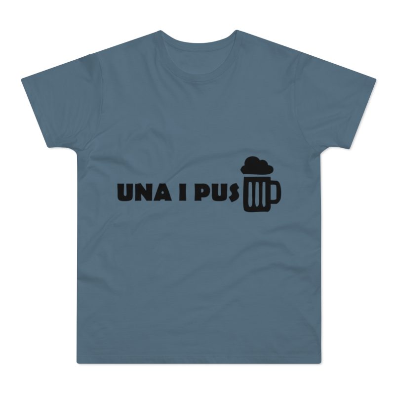 Camiseta hombre punto liso - Azul piedra - Una i pus