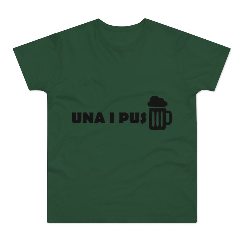 Camiseta hombre punto liso - Verde botella - Una i pus