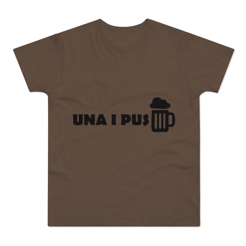 Camiseta hombre punto liso - Marron chocolate - Una i pus