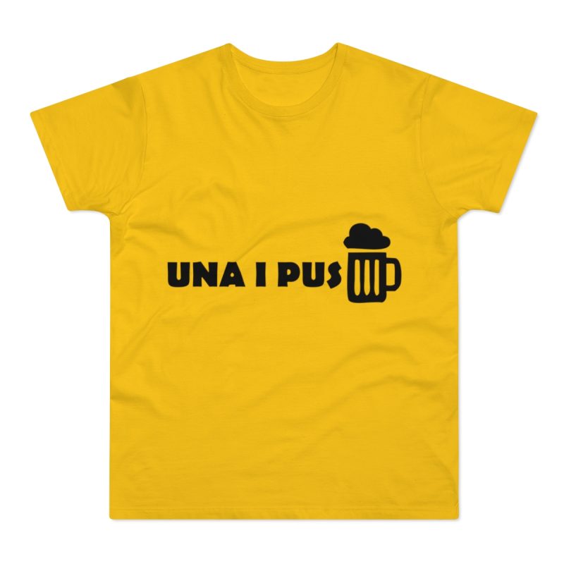 Camiseta hombre punto liso - Amarillo dorado - Una i pus