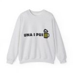 Sudadera cuello redondo - Gris ceniza - Camiseta «Una i pus» cervessa