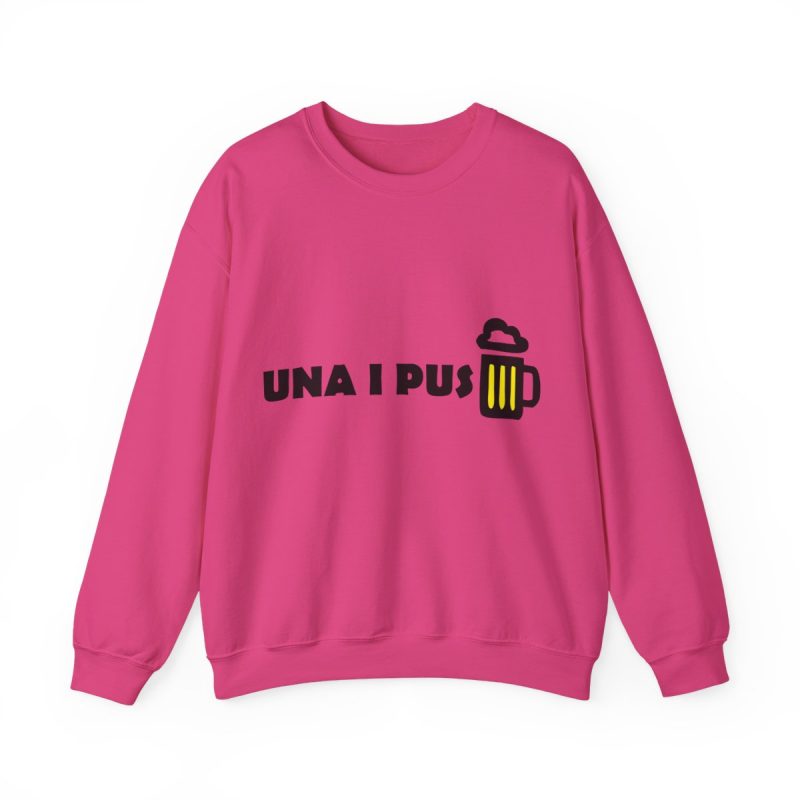 Sudadera cuello redondo - Fucsia intenso - Camiseta «Una i pus» cervessa