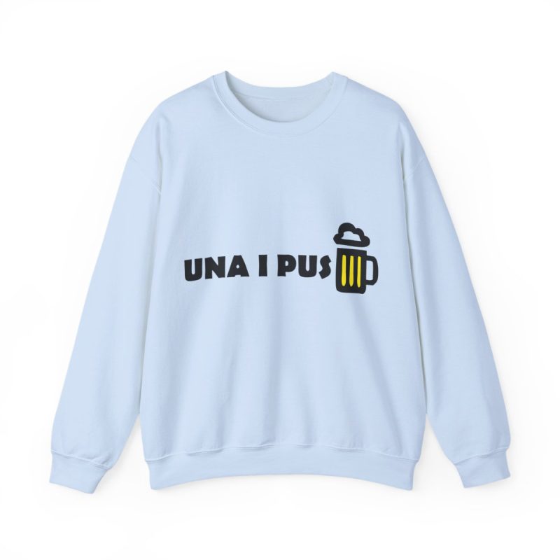 Sudadera cuello redondo - Azul claro - Camiseta «Una i pus» cervessa