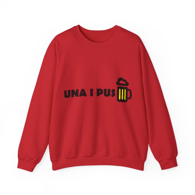 Sudadera cuello redondo - Rojo - Camiseta «Una i pus» cervessa