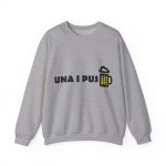 Sudadera cuello redondo - Gris deportivo - Camiseta «Una i pus» cervessa