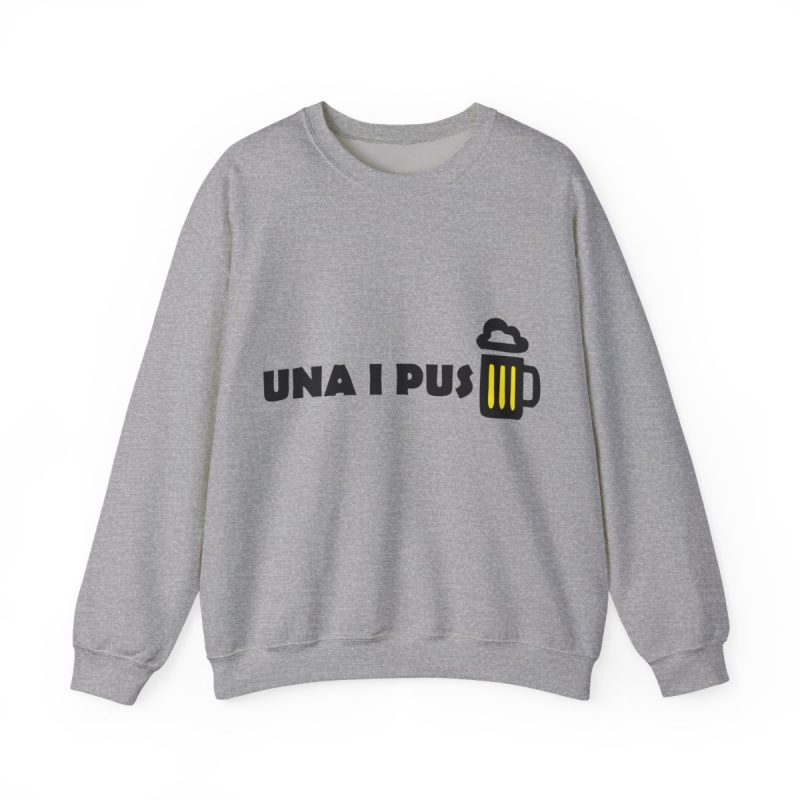 Sudadera cuello redondo - Gris deportivo - Camiseta «Una i pus» cervessa