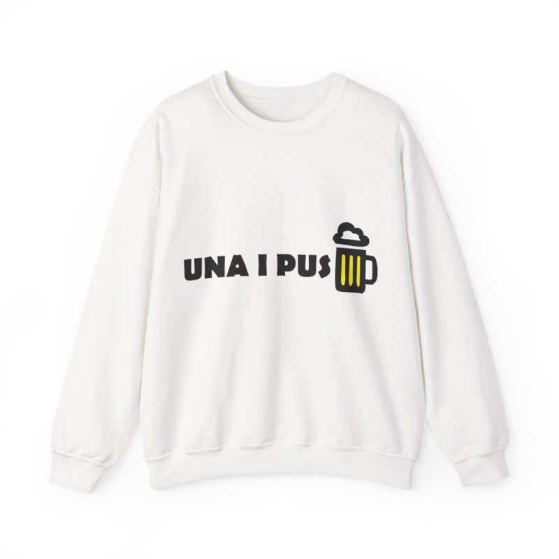 Sudadera cuello redondo - Blanco - Camiseta «Una i pus» cervessa