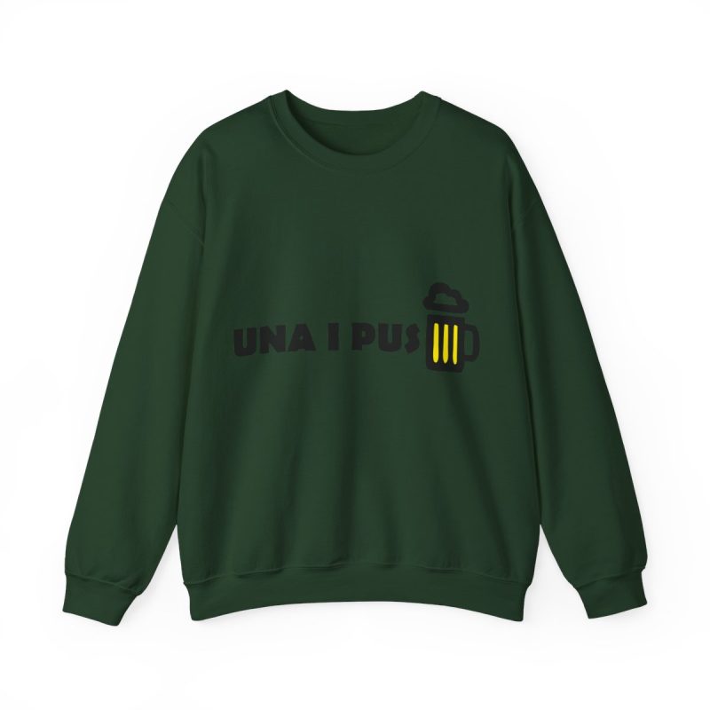Sudadera cuello redondo - Verde bosque - Camiseta «Una i pus» cervessa