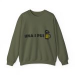 Sudadera cuello redondo - Verde militar - Camiseta «Una i pus» cervessa