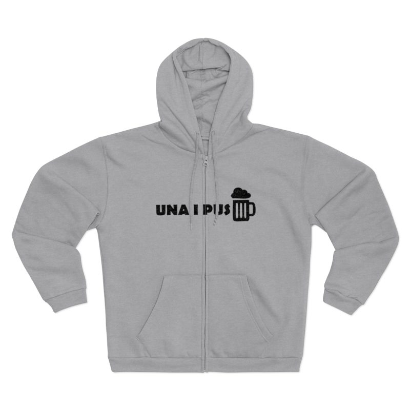 Sudadera capucha con cremallera premium - Gris jaspeado claro - Una i pus