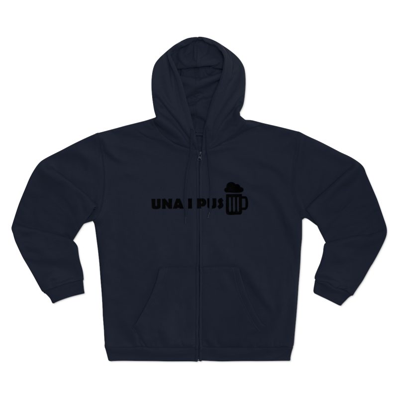Sudadera capucha con cremallera premium - Azul marino - Una i pus