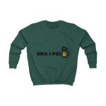 Sudadera infantil - Verde botella - Camiseta «Una i pus» cervessa Sudadera infantil - Verde botella - Camiseta «Una i pus» cervessa