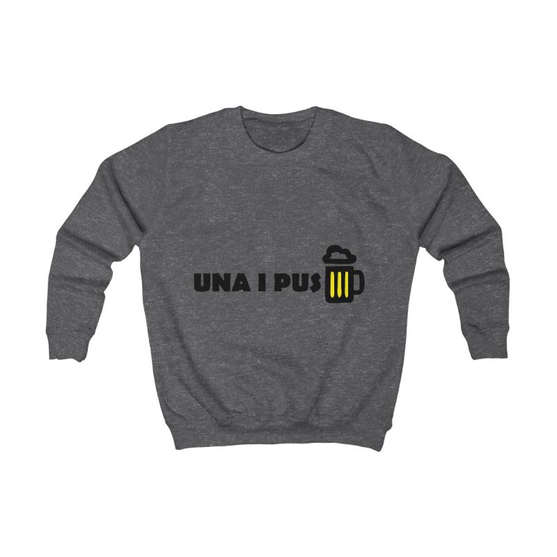 Sudadera infantil - Gris marengo - Camiseta «Una i pus» cervessa