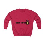Sudadera infantil - Rojo fuego - Camiseta «Una i pus» cervessa Sudadera infantil - Rojo fuego - Camiseta «Una i pus» cervessa