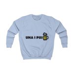 Sudadera infantil - Azul cielo - Camiseta «Una i pus» cervessa Sudadera infantil - Azul cielo - Camiseta «Una i pus» cervessa