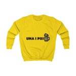Sudadera infantil - Amarillo sol - Camiseta «Una i pus» cervessa Sudadera infantil - Amarillo sol - Camiseta «Una i pus» cervessa