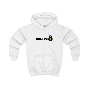 Sudadera con capucha infantil - Blanco artico - Camiseta «Una i pus» cervessa
