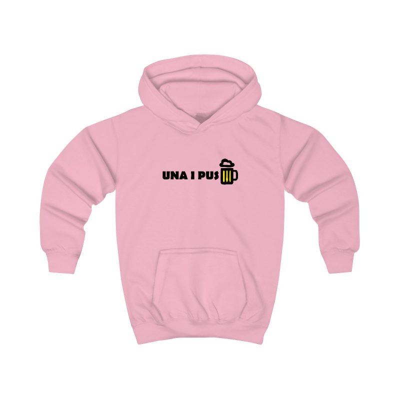 Sudadera con capucha infantil - Rosa bebe - Camiseta «Una i pus» cervessa