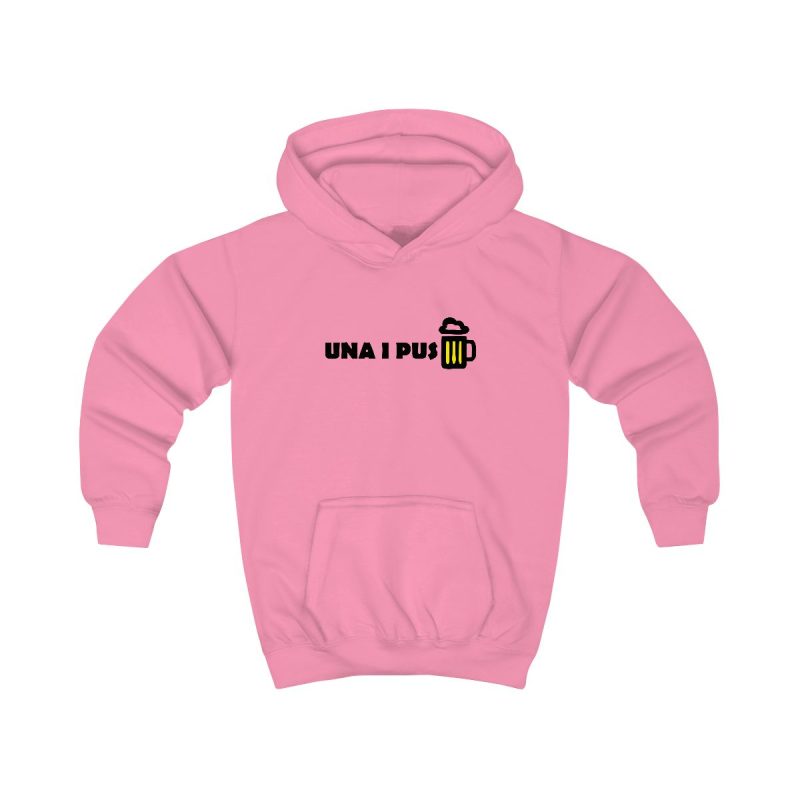 Sudadera con capucha infantil - Rosa algodon de azucar - Camiseta «Una i pus» cervessa