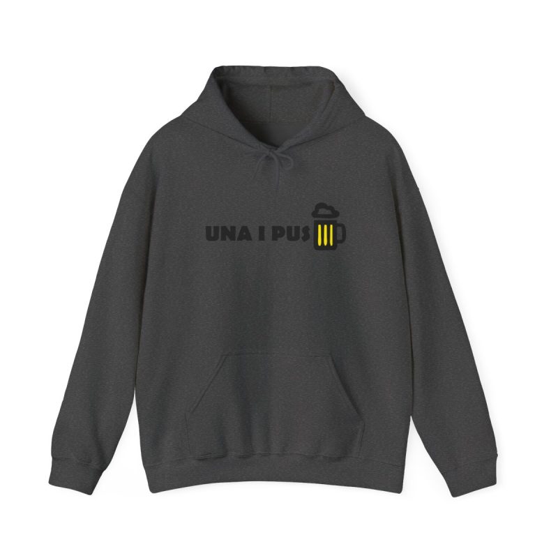 Sudadera con capucha - Gris oscuro jaspeado - Camiseta «Una i pus» cervessa