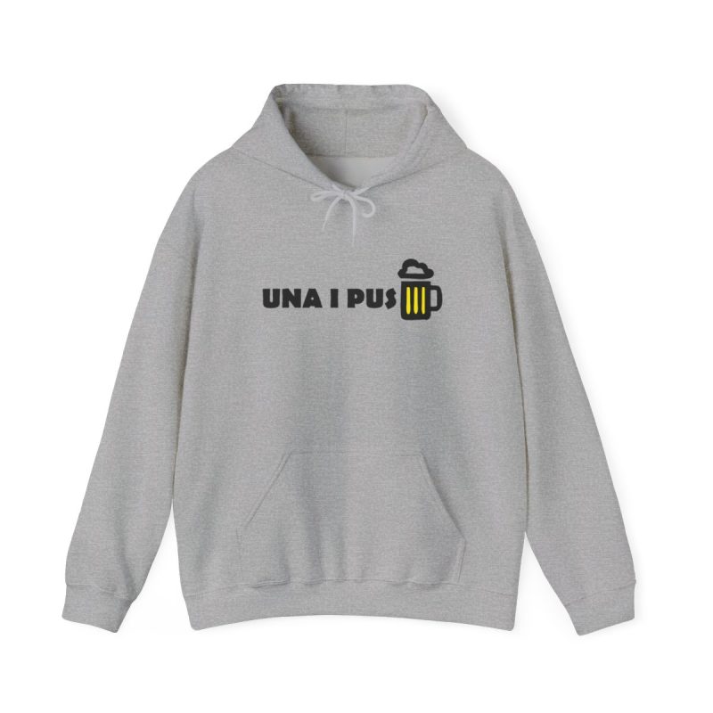Sudadera con capucha - Gris deportivo - Camiseta «Una i pus» cervessa