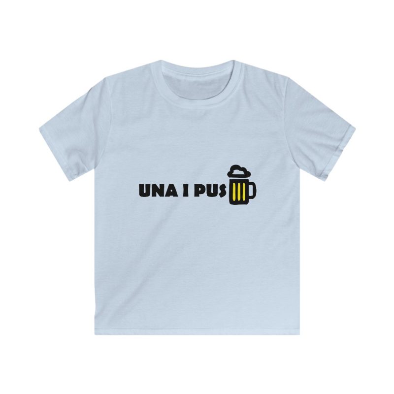 Camiseta infantil Softstyle - Azul claro - Camiseta «Una i pus» cervessa
