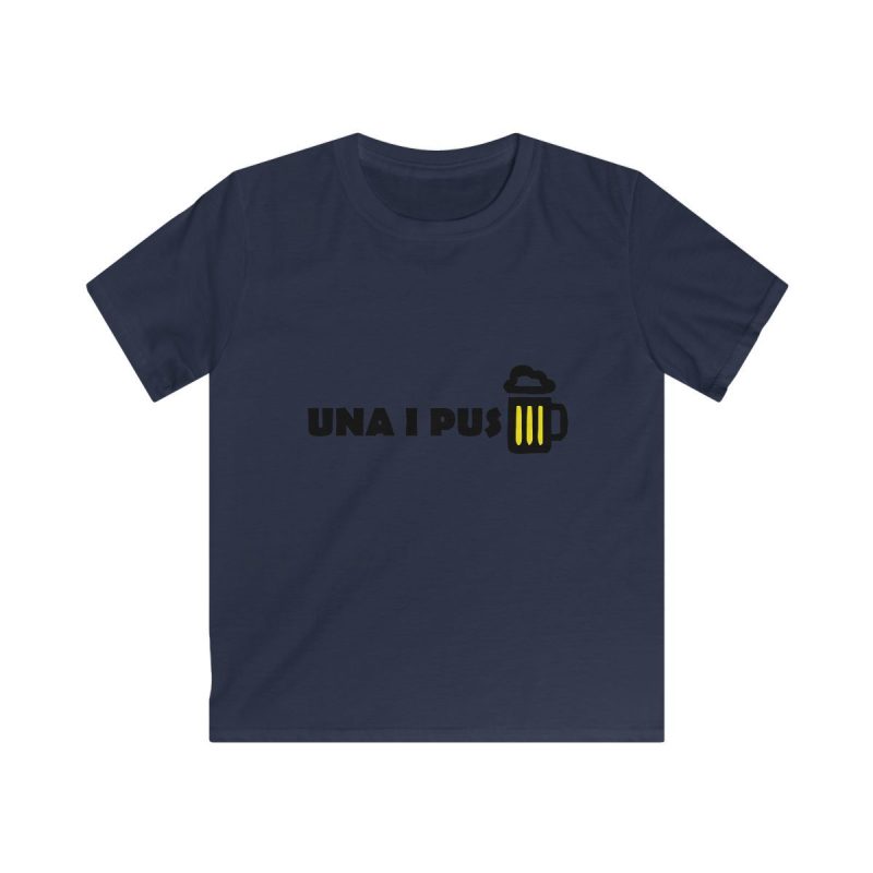 Camiseta infantil Softstyle - Azul marino - Camiseta «Una i pus» cervessa