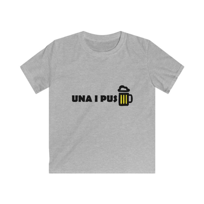 Camiseta infantil Softstyle - Gris deportivo - Camiseta «Una i pus» cervessa