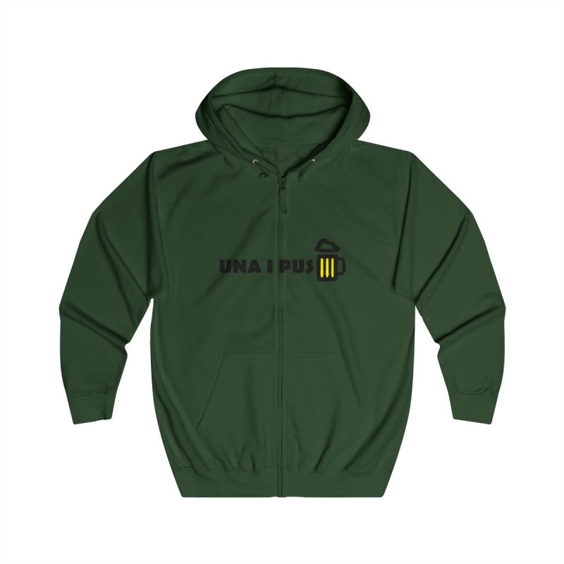 Sudadera con capucha y cremallera - Verde botella - Camiseta «Una i pus» cervessa