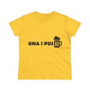 Camiseta mujer algodon medio - Amarillo margarita - Una i pus
