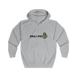 Sudadera con capucha y cremallera - Gris jaspeado claro - Camiseta «Una i pus» cervessa