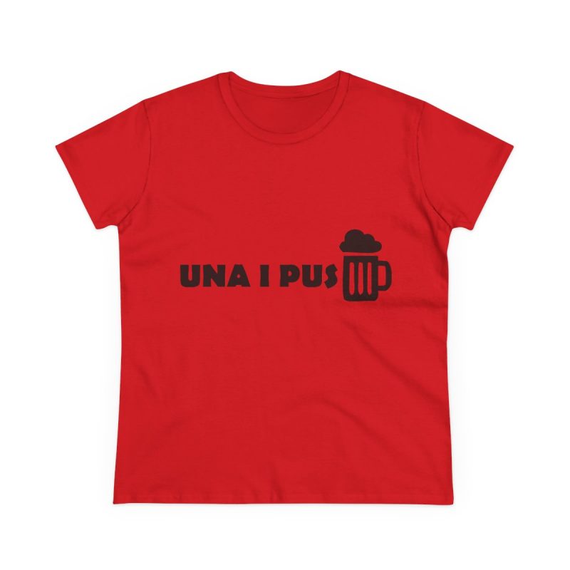 Camiseta mujer algodon medio - Rojo - Una i pus