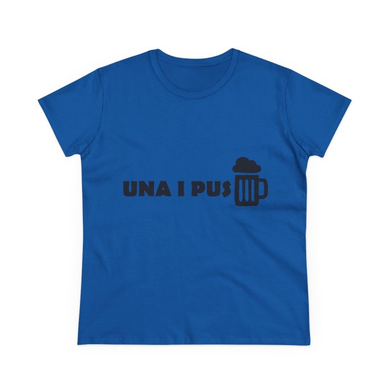 Camiseta mujer algodon medio - Azul royal - Una i pus