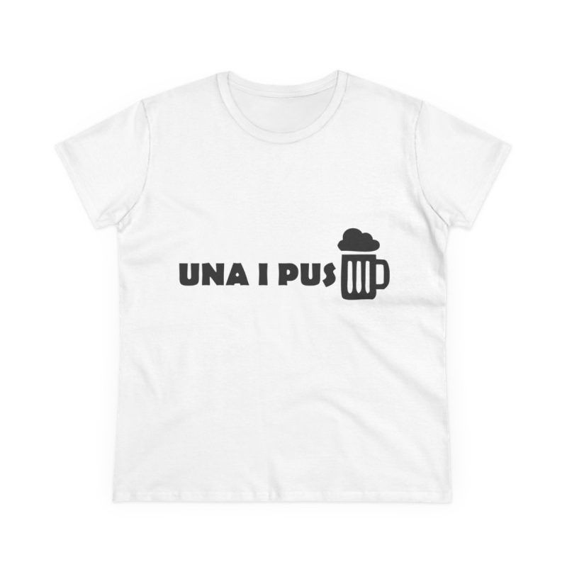 Camiseta mujer algodon medio - Blanco - Una i pus