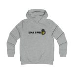 Sudadera universitaria mujer - Gris jaspeado claro - Camiseta «Una i pus» cervessa Sudadera universitaria mujer - Gris jaspeado claro - Camiseta «Una i pus» cervessa