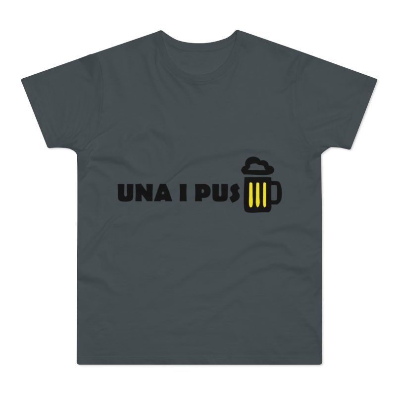 Camiseta hombre punto liso - Gris oscuro - Camiseta «Una i pus» cervessa Camiseta hombre punto liso - Gris oscuro - Camiseta «Una i pus» cervessa