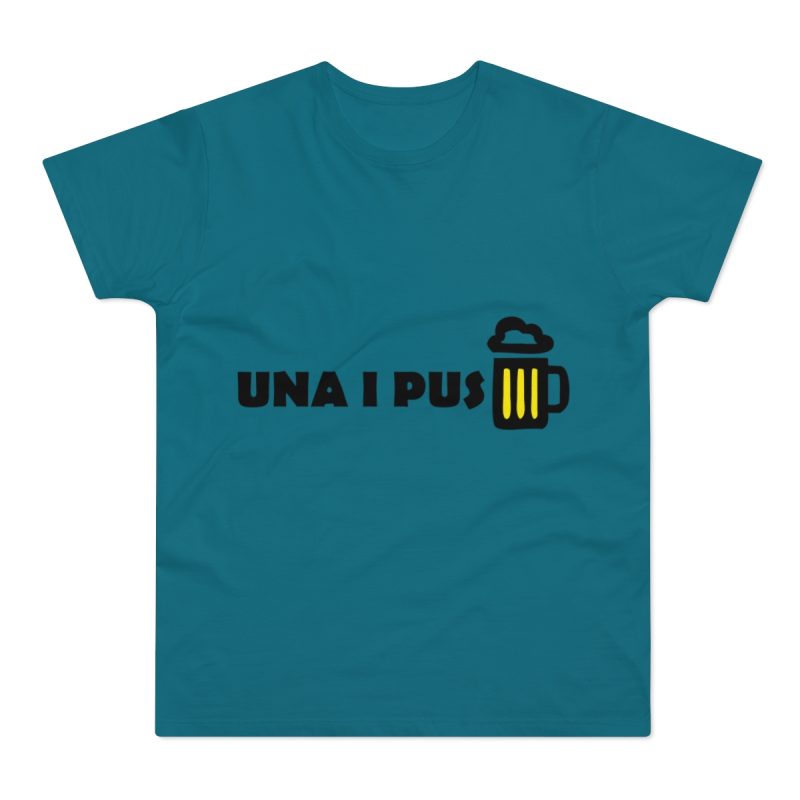 Camiseta hombre punto liso - Azul diva - Camiseta «Una i pus» cervessa