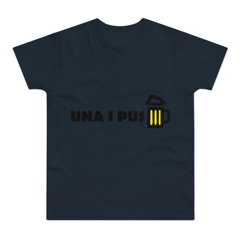 Camiseta hombre punto liso - Azul marino - Camiseta «Una i pus» cervessa