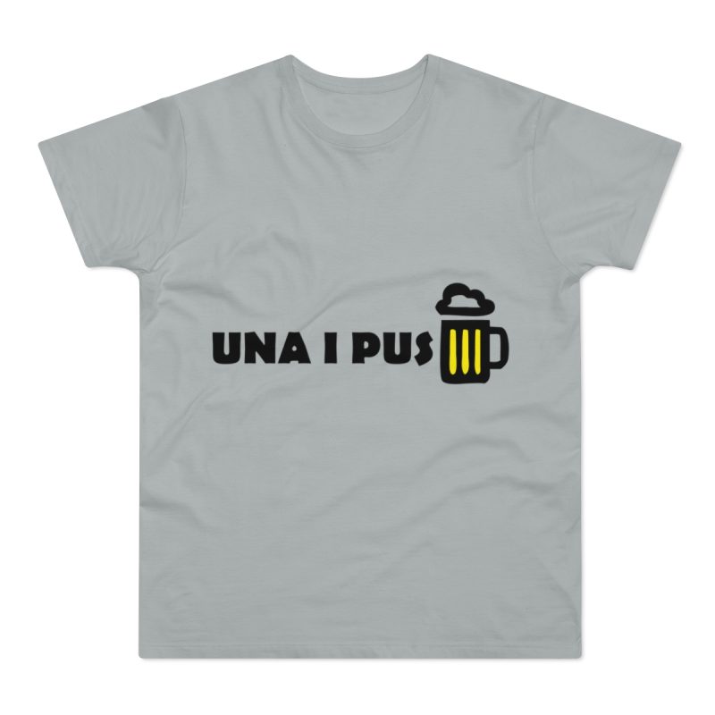 Camiseta hombre punto liso - Gris Pacifico - Camiseta «Una i pus» cervessa