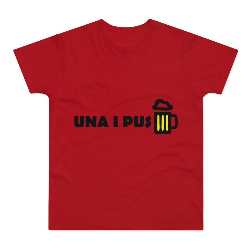 Camiseta hombre punto liso - Rojo - Camiseta «Una i pus» cervessa