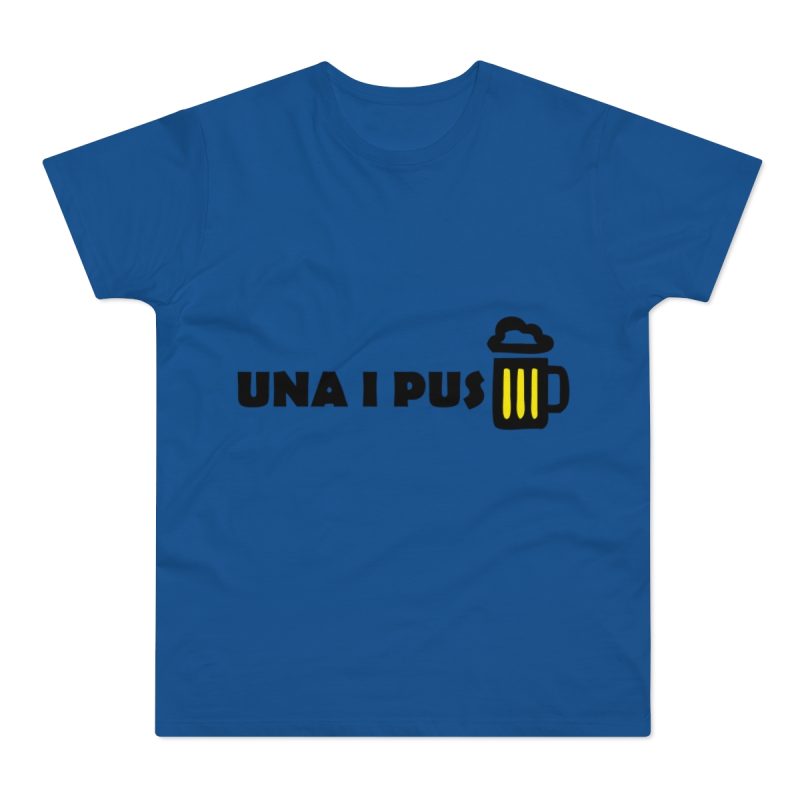 Camiseta hombre punto liso - Azul royal intenso - Camiseta «Una i pus» cervessa